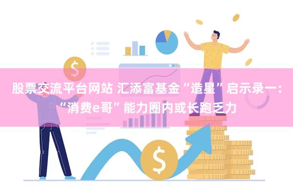 股票交流平台网站 汇添富基金“造星”启示录一：“消费e哥”能力圈内或长跑乏力