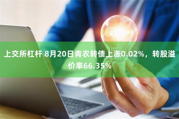 上交所杠杆 8月20日青农转债上涨0.02%，转股溢价率66.35%