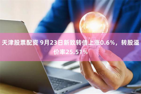 天津股票配资 9月23日新致转债上涨0.6%，转股溢价率25.51%