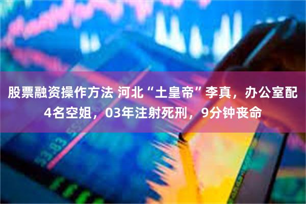 股票融资操作方法 河北“土皇帝”李真，办公室配4名空姐，03年注射死刑，9分钟丧命