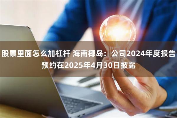 股票里面怎么加杠杆 海南椰岛：公司2024年度报告预约在2025年4月30日披露